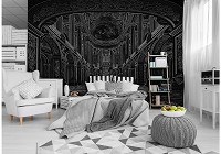 Флизелиновые фотообои для зала 254x184 см Бальный черный зал в Версале (10689V4)+клей