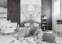 Флизелиновые фотообои в коридор 206x275 см Бальный белый зал в Версале (10690VEA)+клей