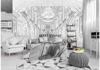 Флизелиновые фотообои для кухни 254x184 см Бальный белый зал в Версале (10690V4)+клей