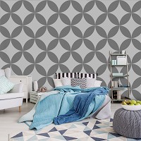 Флизелиновые фотообои с узорами 460x300 см Серые круги (10691V12) +клей