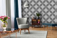 Флизелиновые фотообои 312x219 см Серые круги (10691VEXXL) +клей