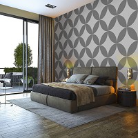 Флизелиновые фотообои Абстрактная геометрическая мозаика 254x184 см Серые круги (10691V4)+клей