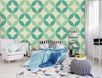Геометрия на флизелиновых фото обоях 520x318 см Зеленые круги (10692VEXXXXXL) +клей