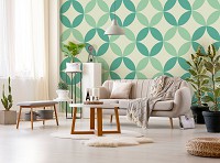 Флизелиновые фотообои на стену 312x219 см Зеленые круги (10692VEXXL) +клей