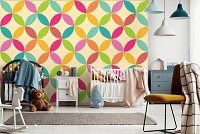 Флизелиновые фотообои 416x290 см Разноцветные круги (10693VEXXXXL) +клей