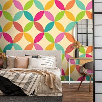 Красиві флізелінові фотошпалери абстракції 312x219 см Різнокольорові кола (10693VEXXL) +клей - вид 9 мініатюра