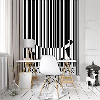 Флизелиновые фотообои с котами 206x275 см Кошачий штрих-код (10695VEA) +клей