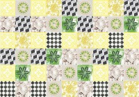 Квадраты флизелиновые фотообои 416x290 см Желтая плитка мозаика (10705VEXXXXL) +клей - вид 1 миниатюра