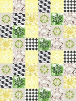 Флизелиновые фотообои узоры Квадраты 184x254 см Желтая плитка мозаика (10705V4A)+клей - вид 1 миниатюра