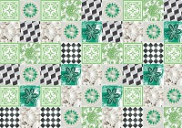 Абстрактные флизелиновые фотообои квадраты 460x300 см Мозаика Зеленая Плитка (10706V12) +клей