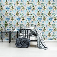 Флизелиновые фотообои 416x290 см Треугольники Пальмовые Деревья Бохо (10710VEXXXXL) +клей