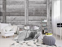 Флізелінові фотошпалери під дерево 312x219 см Сірі дерев'яні дошки (10714VEXXL)+клей - вид 5 мініатюра