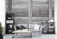 Флізелінові фотошпалери під дерево 312x219 см Сірі дерев'яні дошки (10714VEXXL)+клей - вид 7 мініатюра