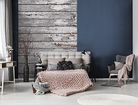 Флізелінові фотошпалери 184x254 см Структура сірих дощок імітація старої деревини (10716V4A)+клей - вид 6 мініатюра