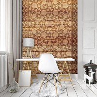 Флизелиновые фотообои под цвет дерева 184x254 см Орнамент на деревянных досках (10717V4A)+клей