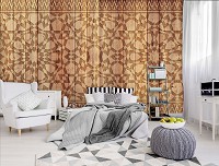 Флизелиновые фотообои с узорами 368x254 см Орнамент на деревянных досках (10717V8) +клей