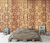 Флизелиновые фотообои дерева 416x254 см Орнамент на деревянных досках (10717VEXXXL) +клей