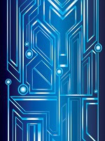 Флізелінові фотошпалери на стіні 206x275 см Синя абстрактна геометрична кібер онлайн графіка (10719VEA)+клей - вид 1 мініатюра