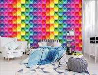 Кубики флизелиновые фотообои 520x318 см Красочные блоки (10721VEXXXXXL) +клей