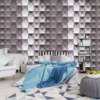 Флизелиновые фотообои в клетку 416x290 см Серые блоки (10722VEXXXXL) +клей