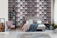 Флизелиновые фотообои на стену 460x300 см Серые блоки (10722V12) +клей