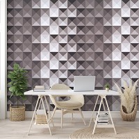 Флизелиновые фотообои клетка в интерьере 416x254 см Серые блоки (10722VEXXXL) +клей