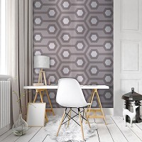 Абстракция флизелиновые фотообои 206x275 см Геометрическая мозаика серые соты (10723VEA)+клей