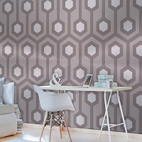 Флизелиновые фотообои 254x184 см Геометрическая мозаика серые соты (10723V4)+клей