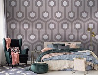 Флизелиновые фотообои 520x318 см Геометрическая мозаика серые соты (10723VEXXXXXL) +клей