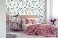 Флизелиновые фотообои 416x290 см Ловцы снов и синие птицы (10724VEXXXXL) +клей