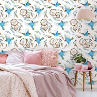 Флизелиновые фотообои 368x254 см Ловцы снов и синие птицы (10724V8) +клей