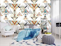 Флизелиновые фотообои абстракция 460x300 см Черепа и треугольники (10727V12) +клей