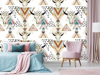 Флизелиновые фотообои абстракция 368x254 см Черепа и треугольники (10727V8) +клей