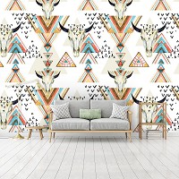 Флизелиновые фотообои абстракция 416x254 см Черепа и треугольники (10727VEXXXL) +клей