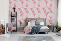 Флизелиновые фотообои 368x280 см Розовые треугольники (10728V10) +клей