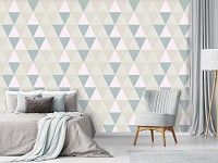 Флизелиновые фотообои с геометрическим рисунком 416x290 см Серые треугольники (10729VEXXXXL) +клей