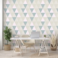 Флизелиновые фотообои с геометрическим рисунком 368x254 см Серые треугольники (10729V8) +клей