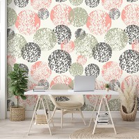 Флизелиновые фотообои в спальню над кроватью 416x254 см Мозаика узор из шаров (10735VEXXXL) +клей