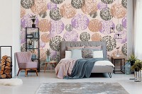 Абстрактные флизелиновые фотообои на стену 416x290 см Мозаика узор из красочных кругов (10736VEXXXXL) +клей