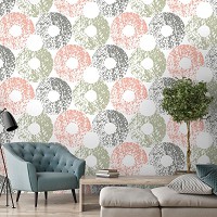 Флизелиновые фотообои абстрактные Мозаика узор из красочных шаров (10737V)+клей