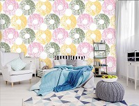 Флизелиновые фотообои 368x254 см Узор мозаика из красочных шаров (10738V8) +клей