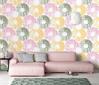 Флизелиновые фотообои абстракция 254x184 см Узор мозаика из красочных шаров (10738V4)+клей