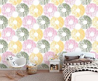 Флизелиновые фотообои абстракция на стену 416x254 см Узор мозаика из красочных шаров (10738VEXXXL) +клей