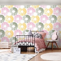 Абстрактные флизелиновые фотообои 416x290 см Узор мозаика из красочных шаров (10738VEXXXXL) +клей