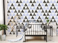 Флизелиновые фотообои абстракция 368x254 см Мозаика из треугольников (10740V8) +клей