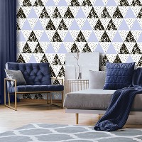 Флизелиновые фотообои абстракция в интерьере 312x219 см Мозаика из треугольников (10740VEXXL) +клей