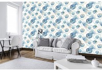 Красивые флизелиновые фотообои природа Синие листья (10746V)+клей