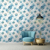 Флизелиновые фотообои 416x290 см Синие листья (10746VEXXXXL) +клей