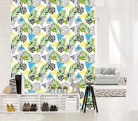 Флизелиновые фотообои фото 184x254 см Треугольники и листья (10751V4A)+клей