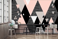 Повторяющийся узор на флизелиновых фото обоях 520x318 см Декор из треугольников (10752VEXXXXXL) +клей